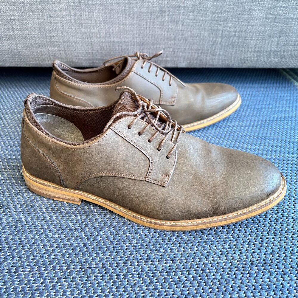 seven91 Brown Plain-Toe Derby Oxfords Casual Dress Shoes Men’s 11 - Pre-owned